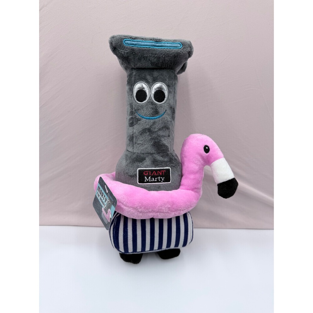 HomeGoods Giant Marty the Robot Plush Summer Flamingo Floaty Striped Trunks NWT
